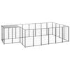 vidaXL Dog Kennel Black 8.47 m² Steel Outdoor Puppy Enclosure Dog Cage House