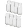 8PK E Style 14cm Glass Milk Bottle Home Decor - Clear