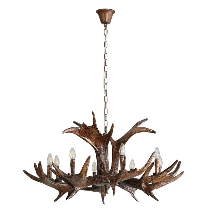 Oriel Lighting Ramure 8 Lits Deer Antler Designer Pendant Light