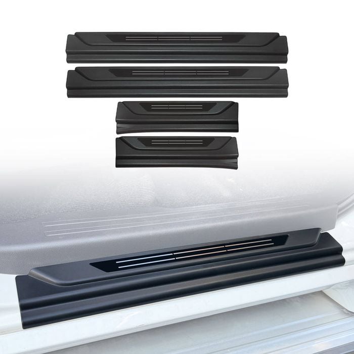 AUSGO Black Door Sill Protector for Mitsubishi Pajero Sport 2015-Onwards Scuff Plate Cover