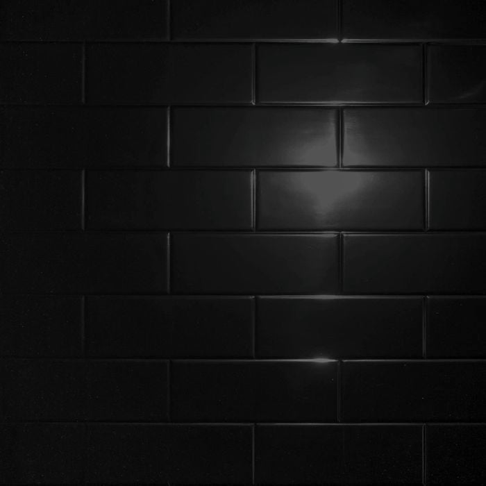 Wall Art 2400 x 1200 x 3mm Black New York Tile Wet Area Shower Wall Panel