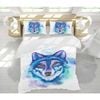 3D Watercolor Animal Wolf 001 Bed Pillowcases Quilt Queen Size