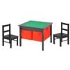 Costway 2-in-1 Kid Writing Desk Child Activity Play Table W/2 Storage Drawer Brown