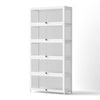 Artiss 5-Tier Display Cabinet Storage Bookshelf Clear Shelf White