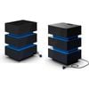 Ufurniture 2xled Bedside Table With 3 Drawers & Charging Station High Gloss Modern Nightstand, Black