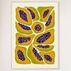Galrie Vibrant Papaya Print Abstract Kitchen Wall Art Fruit Collection Decor, Wood Frame, A1 60 x 84cm (23 x 33inch)