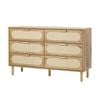 Oikiture 6 Chest Of Drawers Lowboy Storage Cabinet Dresser Entryway Natural