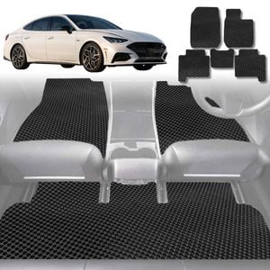 6D Diamond Car Floor Mats for Hyundai Sonata 2021-Current-Full Set-Black-Outback GT