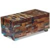 vidaXL Solid Recycled Wood Coffee Table Blanket Box Storage Chest Trunk Antique