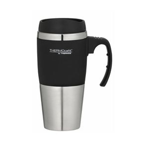 Stainless Steel Travel Mug Trim 450ml Black Thermos