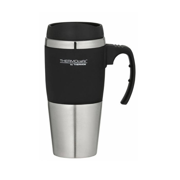 Stainless Steel Travel Mug Trim 450ml Black Thermos