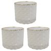 3PK LVD Glass Votive Candle Holder Storage 7cm - Dime White