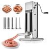 VEVOR Manual Sausage Stuffer 5L Dual-Speed Stainless Steel with 5 Tubes for Home Use