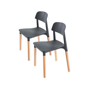 La Bella 2 Set Black Retro Belloch Stackable Dining Cafe Chair