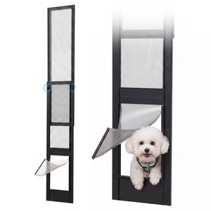 Advwin Pet Dog Door For Sliding Door Aluminum Alloy, Fit 113‑214cm Height