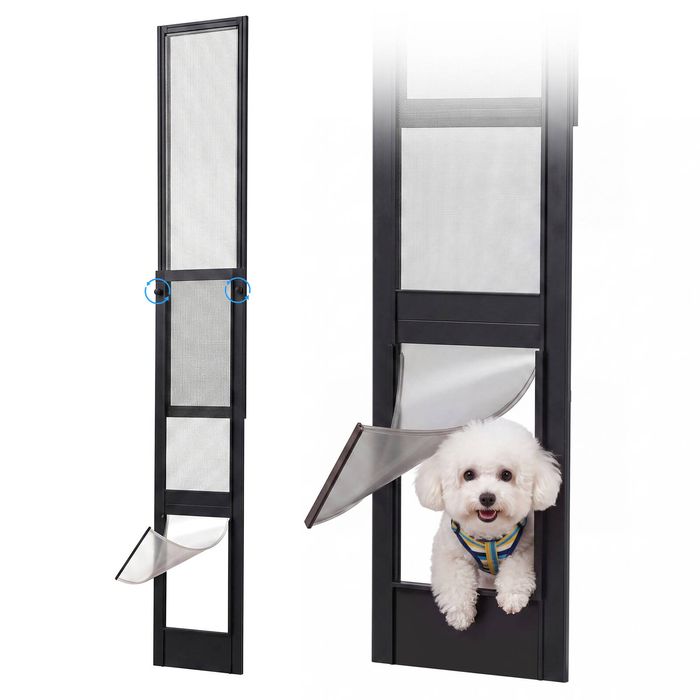 Advwin Pet Dog Door For Sliding Door Aluminum Alloy, Fit 113‑214cm Height