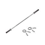 Olympic 120cm Straight Bar - 48inch Chrome Barbell Weight - 2 Free Collars