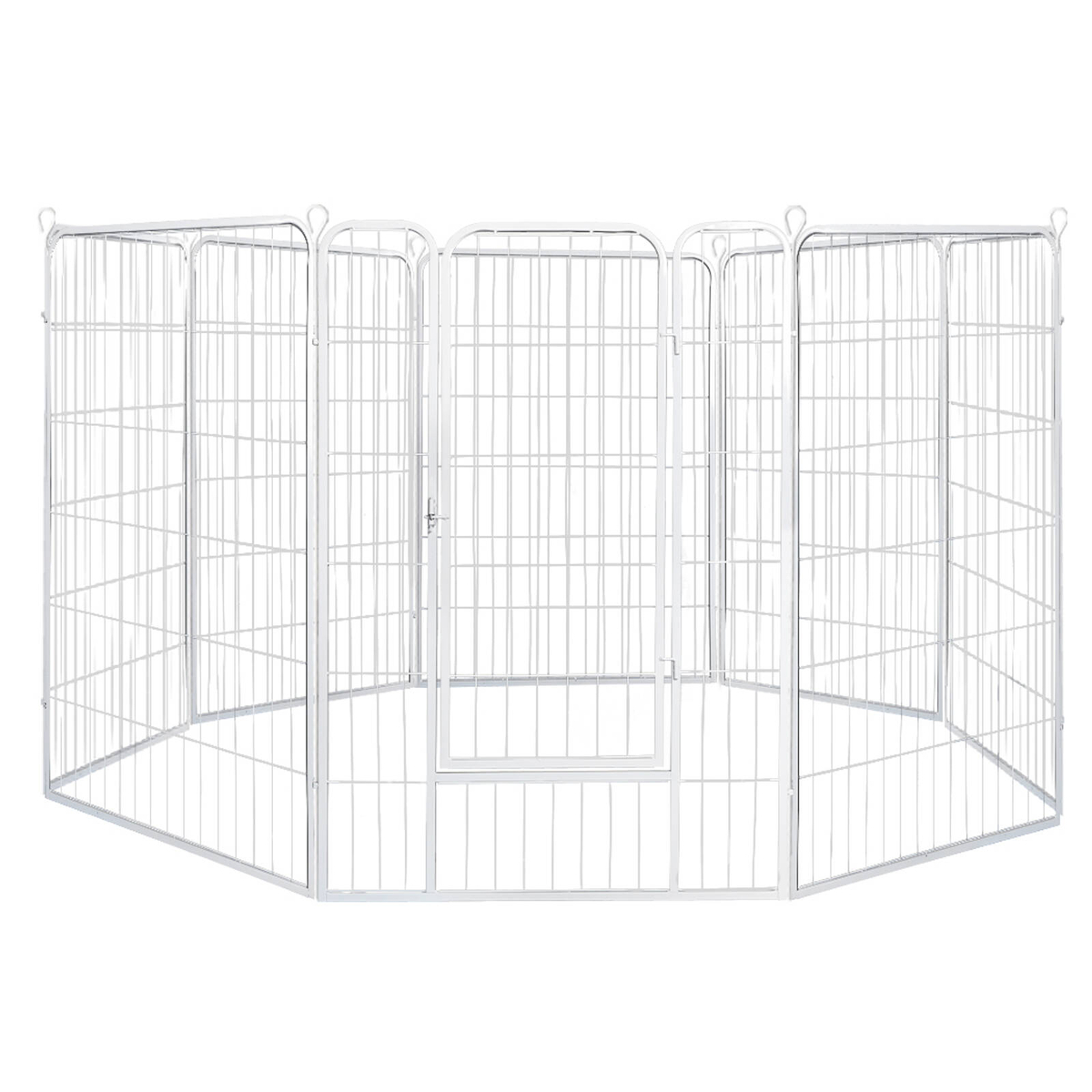 PaWz Dog Fence Outdoor Metal Playpen 8-Panel Lockable Pet Gate 32in ...