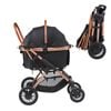 VEVOR Pet Stroller Black 4 Wheels Dog Rotate with Brakes for Small to Medium Sized