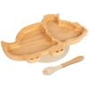 Bamboo Dinosaur Baby Weaning Plate & Fork Set