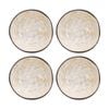 4pk Lvd Ivory Decorative Round Coconut Capiz Trinket/jewellery Bowl 13x13x6cm