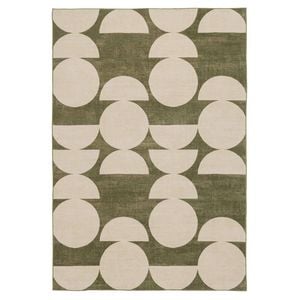 Loopsie-290cm X 190cm-moneo Green And Beige Geometric Washable Rug