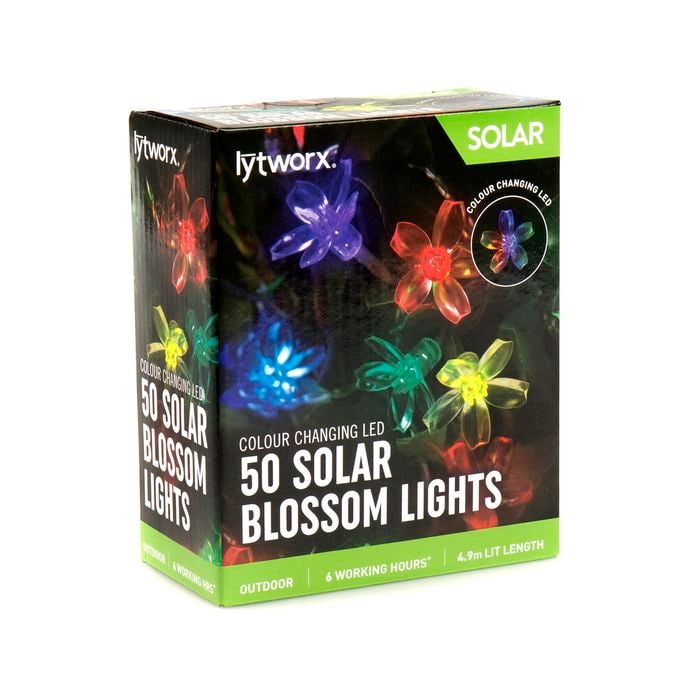 Lytworx 50 Colour Changing LED Solar Fairy Blossom Lights