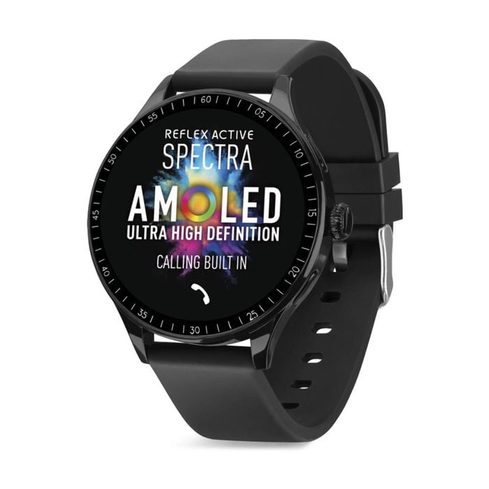 Reflex Active Series Spectra Amoled Screen Silicone Strap Smart Watch Black