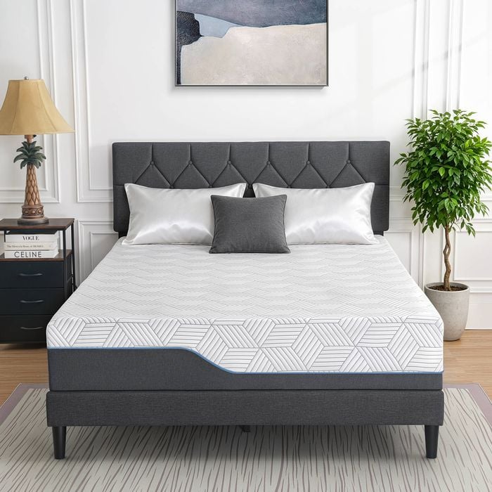 Homfurn Medium Double Size Mattress, 25cm Thick Memory Foam Mattress Double Size Bed In A Box For Cool Sleep With Gel Foam