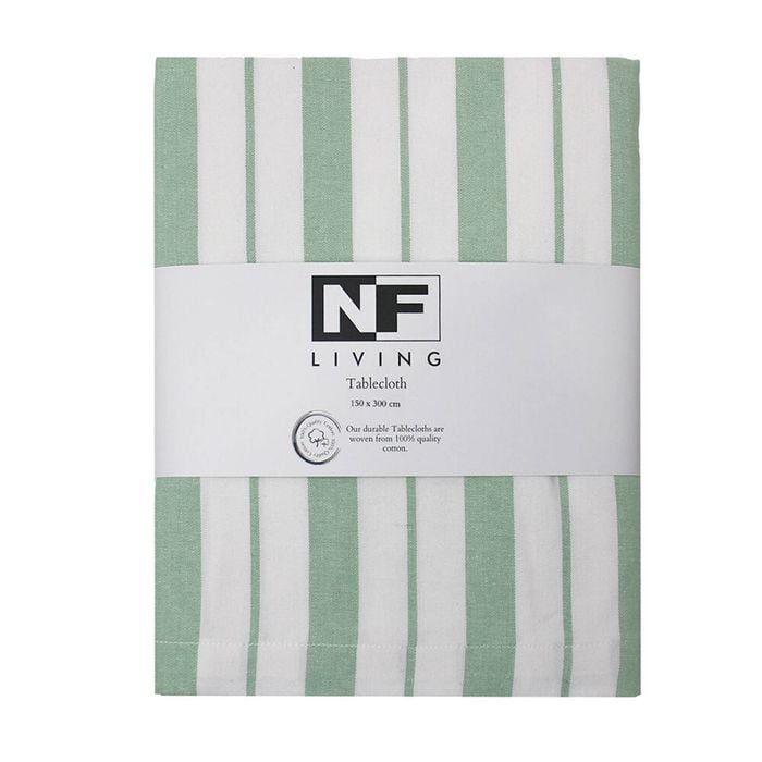 NF Home & Entertaining Essentials French Table Cloth 32x26cm Striped Sage