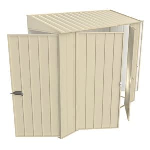 Build-a-Shed 0.8 x 2.3 x 2.0m Tunnel Shed Tunnel Hinged Door Plus Double Hinged Side Door - Cream