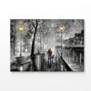 Couple Walking at Night Painting Print 100% Australian Made 120x90cm (Stretched Canvas)