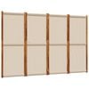 vidaXL 4-Panel Room Divider Privacy Screen Partition Foldable Paravent Taupe