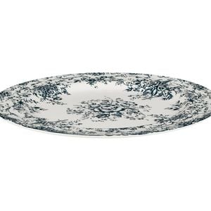 Casa Domani Round Porcelain Platter Antique Blue 33cm Gift Boxed Microwave Safe