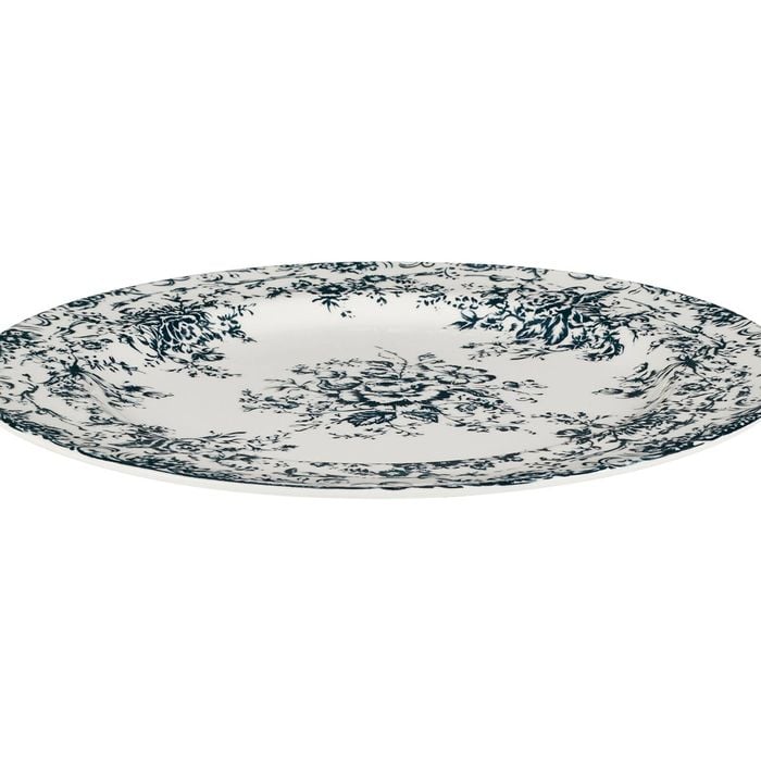 Casa Domani Round Porcelain Platter Antique Blue 33cm Gift Boxed Microwave Safe
