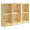 vidaXL Solid Pinewood Book Cabinet Wooden Storage Book Shelf Rack Furniture
