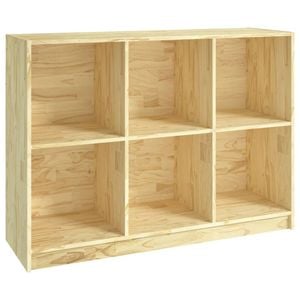 vidaXL Solid Pinewood Book Cabinet Wooden Storage Book Shelf Rack Furniture