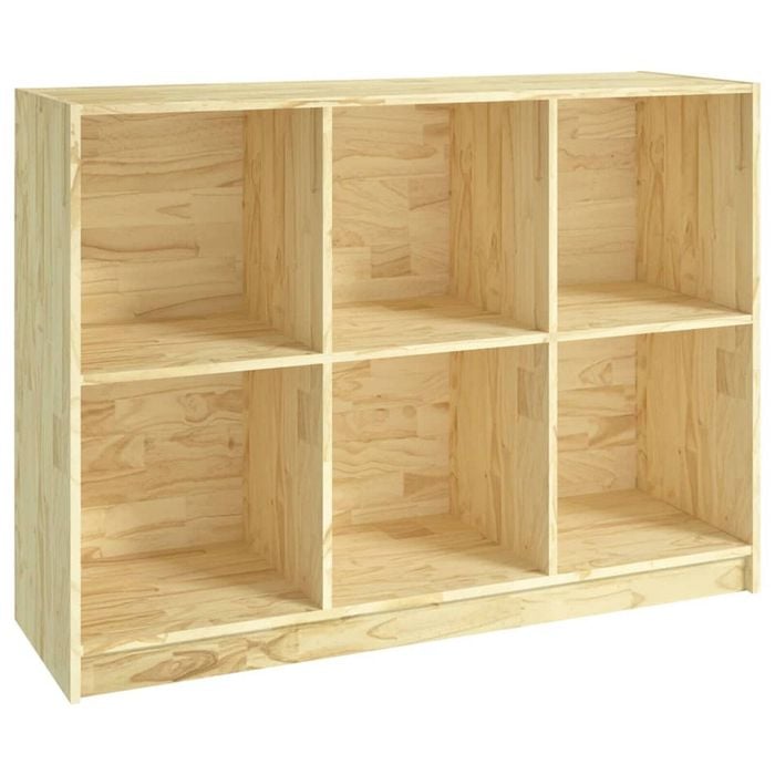 vidaXL Solid Pinewood Book Cabinet Wooden Storage Book Shelf Rack Furniture