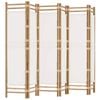 vidaXL Folding 6-Panel Room Divider 240 cm Bamboo and Canvas Privacy Screen