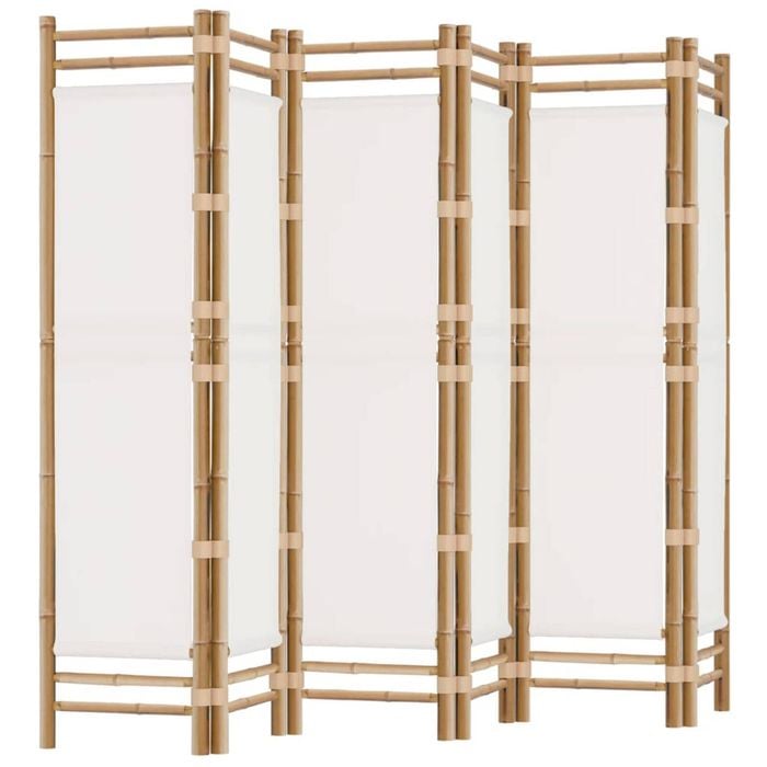 vidaXL Folding 6-Panel Room Divider 240 cm Bamboo and Canvas Privacy Screen