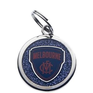 Afl Pet Id Tag - Melbourne Demons - Engravable - 25mm Diameter
