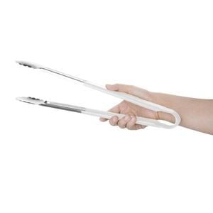 Hygiplas Serving Tongs Colour Coded Stainless Steel White 405mm Kitchen Utensils