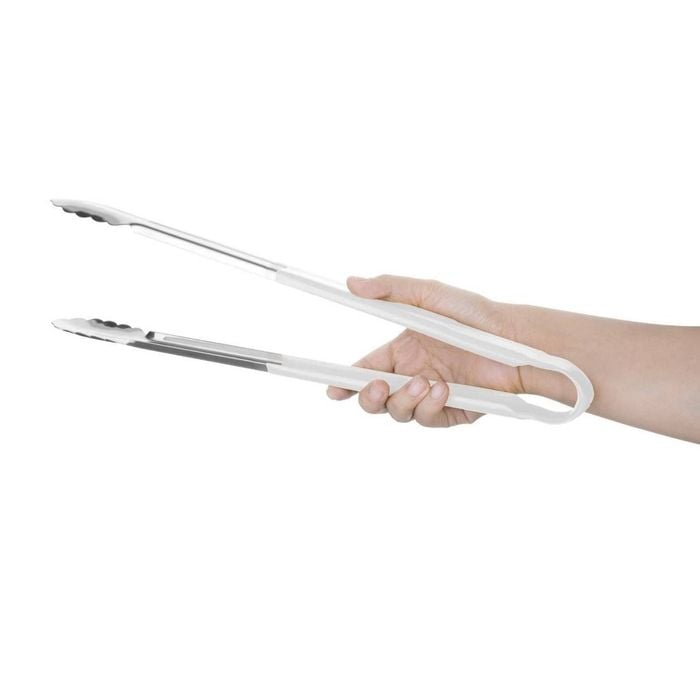 Hygiplas Serving Tongs Colour Coded Stainless Steel White 405mm Kitchen Utensils