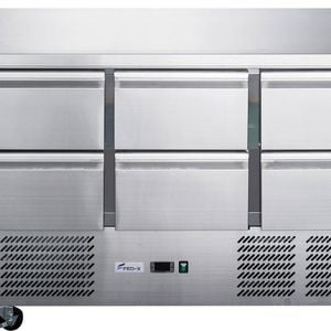 FED-X Six Drawer Compact Workbench Fridge - XGNS1300-6D
