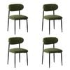 Oikiture 4x Dining Chairs Kitchen Chair Cafe Lounge Chair Boucle Black&Green