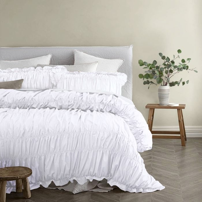 Vintage Design Haven White Washed Cotton Quilt Cover Set - King Bed