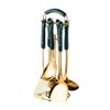 Catzon 7 Pcs Stainless Steel Kitchen Utensils for Cooking with Hanging Shelf-GreenB