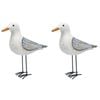 2PK Urban Wooden Drift Seagull Decorative Ornament 17x19cm White