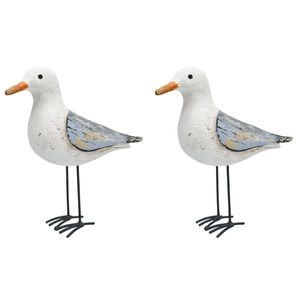 2PK Urban Wooden Drift Seagull Decorative Ornament 17x19cm White