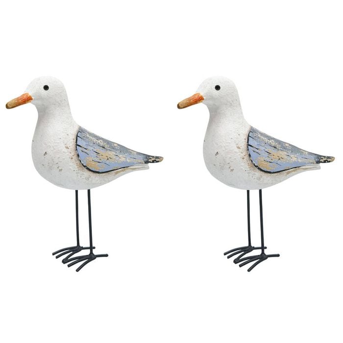 2PK Urban Wooden Drift Seagull Decorative Ornament 17x19cm White